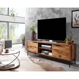 FineBuy Lowboard 147 x 51 x 38 cm Braun Holz