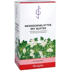 Weißdornblätter mit Blüten