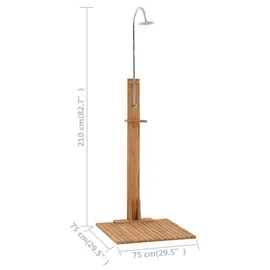 vidaXL Gartendusche 75 x 210 cm massivholz teak
