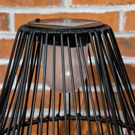 Outsunny Solarleuchte Stahl/Rattan schwarz