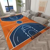 Generisch Teppiche Wohnzimmer Basketballplatz Sport 140x200 cm Teppiche ​Wohnzimmerteppich Flauschig Teppiche Schlafzimmer für Wohnzimmer Esszimmer Kinderzimmer Schlafzimmer