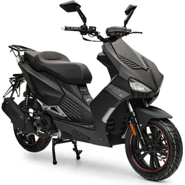 Burnout Motorroller BAD s Mattschwarz 50ccm 25 kmh Mofa Sportlich Scooter