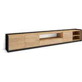 SKRAUT HOME Lowboard 310x50x37 cm Eiche Schwarz Holzwerkstoff
