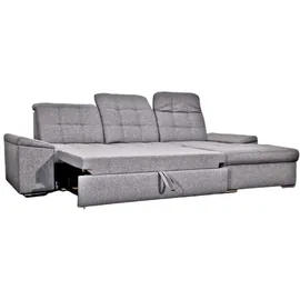 Sarb-Bijou Ecksofa New York 2 Sitzer links Recamiere rechts Bett Bettkasten Webstoff Anthrazit Grau Federkernpolsterung - Grau