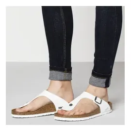 Birkenstock Damen. Gizeh Birko-Flor Sandalen Weiß 41