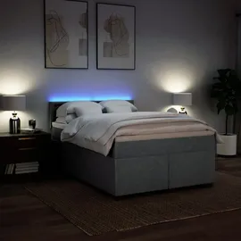 vidaXL Boxspringbett 140 x 200 cm Hellgrau
