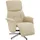 vidaXL Relaxsessel mit Fußteil Polyester 91 x 105 x 91 cm Creme drehbar mit Kissen