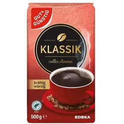 Gut und Günstig Kaffee gemahlen »Klassik« 500g braun