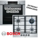 Bosch HERDSET Bosch Einbaubackofen - autark, 60 cm, Teleskopauszug, 3D Heißluft NEU