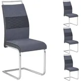 caro möbel Esszimmerstuhl Erza Textil Dunkelgrau 4er Set