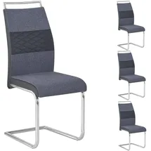 caro möbel Esszimmerstuhl Erza Textil Dunkelgrau 4er Set