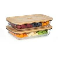 Klarstein Aufschnittbox mit Deckel 1 Liter 2er Set Glas