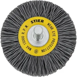 Stier Rundbürste Scheibenbürste Ø 50 mm, Schaft-Ø 6 mm, Drahtstärke 0,6 mm, gewellt, Siliziumkarbid