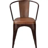 Trademark Living Esszimmerstuhl glänzend mit Leder ohne Polsterung im Rost Look (4er Set)