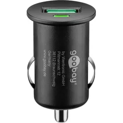 Goobay 18W, Kfz-Ladeadapter, Quick Charge 3.0, schwarz, Auto, Zigarettenanzünder