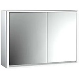 EMCO loft Aufputz-Lichtspiegelschrank 979805116 1000x733mm, LED, 2-türig, breite Tür links, aluminium/Spiegel