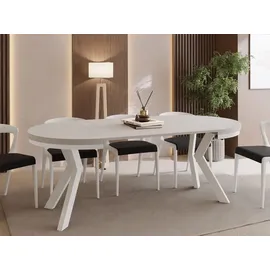 WFL GROUP Runder Esstisch 100 x 77 x 100 cm beige