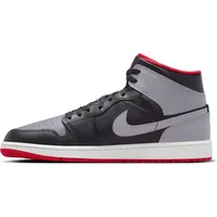 Nike Air Jordan 1 Mid Black/Fire Red/White/Cement Grey 44