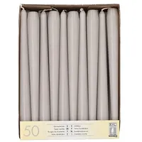 Papstar Leuchterkerzen 25 cm 50 St. hellgrau