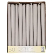 Papstar Leuchterkerzen 25 cm 50 St. hellgrau