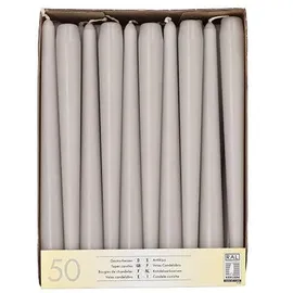 Papstar Leuchterkerzen 25 cm 50 St. hellgrau