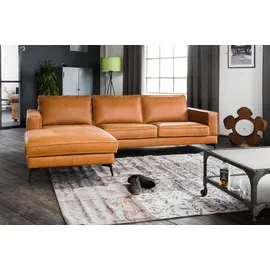 KAWOLA Eckcouch Leder 3-Sitzer Braun