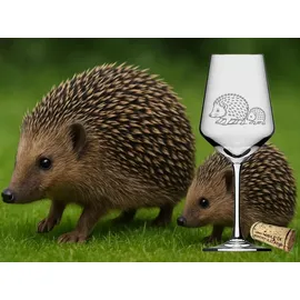 eXODA Weinglas Igel mit Igelkind 0,35 l
