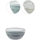 Centi Schüssel mit Deckel 0,5L – 3er Set farbig sortiert Sand Dunkelgrau Pastellgrün