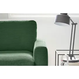KAWOLA Ecksofa Cara Cord Recamiere links smaragd