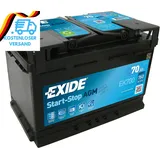 Exide EK700 AGM Starter-Batterie Start-Stop 12V 70Ah 760A