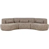 Woood Sofa Batavier 6-Sitzer robuster Melange-Stoff, modern halbrund, hellbraun, inkl. Kissen