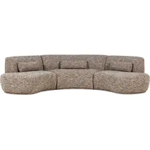 Woood Sofa Batavier 6-Sitzer robuster Melange-Stoff, modern halbrund, hellbraun, inkl. Kissen