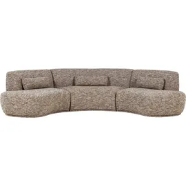 Woood Sofa Batavier 6-Sitzer robuster Melange-Stoff, modern halbrund, hellbraun, inkl. Kissen