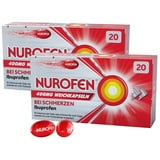 Doppelpack NUROFEN Weichkapseln 400 mg Ibuprofen bei Schmerzen - 2X so schnell vom Körper aufgenommen, langanhaltende - Wirkung durch flüssiges Ibuprofen - 2 x 20 Weichkapseln