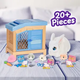 Little Live Pets Moose Toys 300212 - Little Live Pets, Mama Surprise Spielset Interaktiv, Hasen-Mama mit 3 Häschen-Babys und Zubehör
