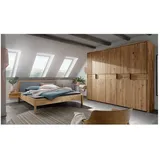 Lomadox Schlafzimmer-Set AVELLINO-137, (Spar-Set, 2-tlg., Bett Nachttische Kleiderschrank), Schlafzimmermöbel mit Bett 200x200 cm Kleiderschrank modern Eiche braun