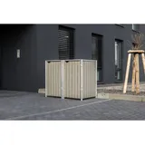 Hide Mülltonnenbox Holz, 139x115x81cm (BxHxT), 240 Liter - braun