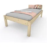 TUGA-Holztech Massivholzbett Pfostenbett "metallarm" Fichte Holzbett "Daybett" 180 x 200cm 48cm, Breite 80 90 100 120 140 160 180 200 Länge 190 200 210 220 H=38/48/58 180 cm x 200 cm x 48 cm
