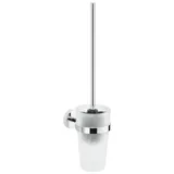 Tesa WC-Bürstengarnitur Exxcellent Metall und Milchglas, chrom/weiß