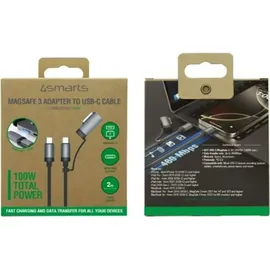 4smarts USB-C auf USB-C Adapter 2 m Schwarz/Grau