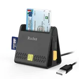 Recbot Digitaler Smart-Card-Leser, Smartcard-Leser, Gesundheitskarte, CNS Smartcard-Leser, 4-in-1-SD-Kartenleser, Micro SD/TF, MMC und SIM-Karte, kompatibel mit Windows 10 und Windows 11