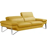 2,5-Sitzer EGOITALIANO "Princess, Designsofa und super bequem, tolle Detailverarbeitung", gelb, B:236cm H:95cm T:108cm, Leder BULL (Echtes Rindsleder). Geschliffenes, pigmentiertes und behandeltes Rindsleder mit einer Dicke von 1, 3-1, 5 mm. Es handelt sich um ein weiches, geschütztes Leder. Eine leichte Deckschicht schützt sie vor Flecken, ohne ihre ursprünglichen Eigenschaften zu verändern. Dieses geschützte Leder kombiniert die Vorteile von Natürlichkeit und Weichheit mit einer guten Beständigkeit gegen Verschleiß und Ausbleichen. Das Vorhandensein der charakteristischen Zeichen, die das Leben des Tieres bestimmen, wie Narben, Körnungsunterschiede, Falten, Adern, Disharmonien in Farbtönen, beweisen ihre absolute Echtheit und großen Wert. Leder CAREZZA (echtes Rindsleder) ist ein Naturleder, dass die ursprünglichen Eigenschaften der Haut nicht verändert. Das Vorhandensein von verheilten Narben, Körnungsunterschiede, Falten, Adern, Unterschiede in den Farbtönen und andere Spuren, die die Natur auf diesen Fellen hinterlassen hat, sind ein Beweis für die absolute Echtheit und das Zeugnis ihres großen Werte, Sofas, inkl. verstellbarer Kopfteile