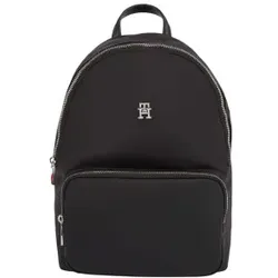 Tommy Hilfiger für Damen. AW0AW15641 TH Emblem Abzeichen Rucksack schwarz (OSFA), Lässig, Nylon