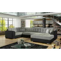 JVmoebel Ecksofa Design Ecksofa Schlafsofa Bettfunktion Couch Leder Textil Polster, Mit Bettfunktion grau|schwarz