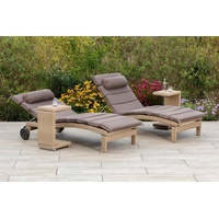 Merxx Garten-Essgruppe »Andalusia«, (4 tlg.), 2 Liegen mit Auflagen, 2 Beistelltische, beige