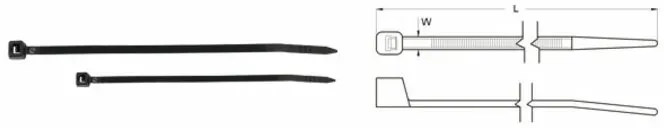 Bihr Nylon Halsketten 4,6x100mm schwarz 100 Stück, schwarz