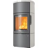 Kaminofen HARK 44-5.2 GT FlameKat Raumluftunabhängig 8 kW - Ofenkacheln: creme-Weiß - Korpus: titan