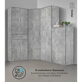 mokebo Eckschrank in Grau Der Lange Schrank Aufbewahrungsschrank oder Mehrzweckschrank