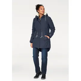 POLARINO Funktionsparka POLARINO, Damen, Gr. 40, blau (marine), Web, Obermaterial: 54% Polyester, 46% Baumwolle. Futter: 100% Polyester. Futter Rückenteil: 100% Polyester.