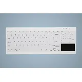 Cherry Active Key desinfizierbare Tastatur mit Nummernfeld und Touchpad, vollversiegelt, weiß, USB, UK (AK-C7412F-GUS-W/UK)